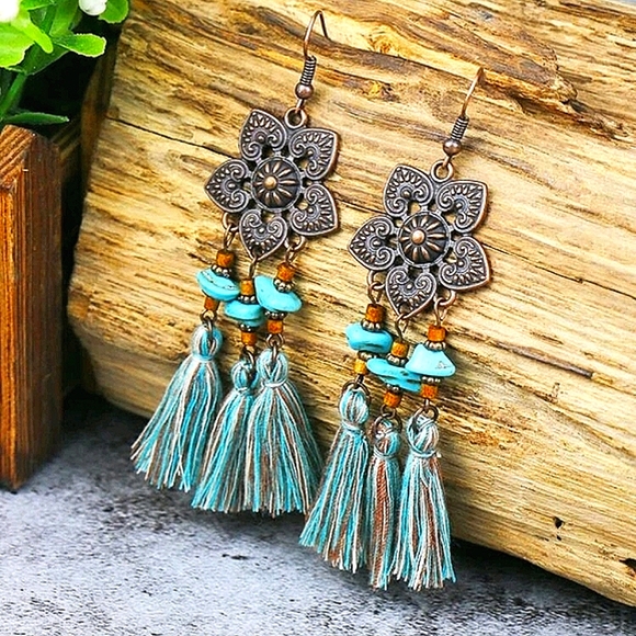 Emery Rose Jewelry - CLEARANCE*NWOT* Emery Rose Flower Tassel Decor Drop Earrings